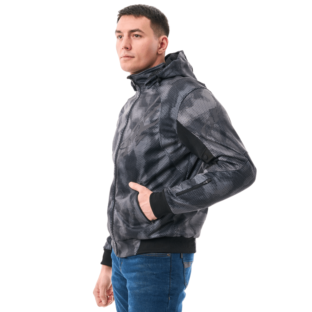 Мототолстовка DF URBAN Grey Polygon с защитой