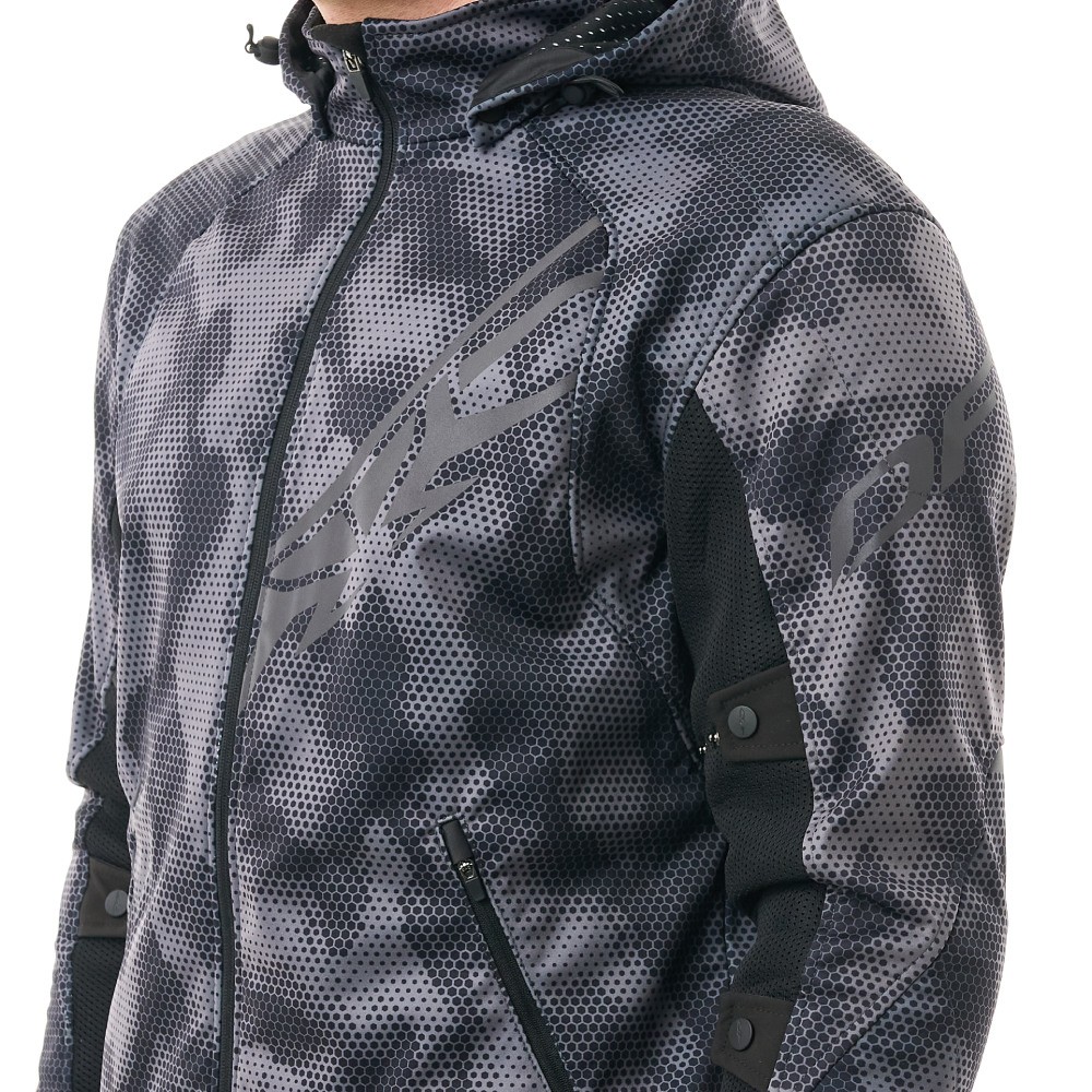 Мототолстовка DF URBAN Grey Polygon с защитой