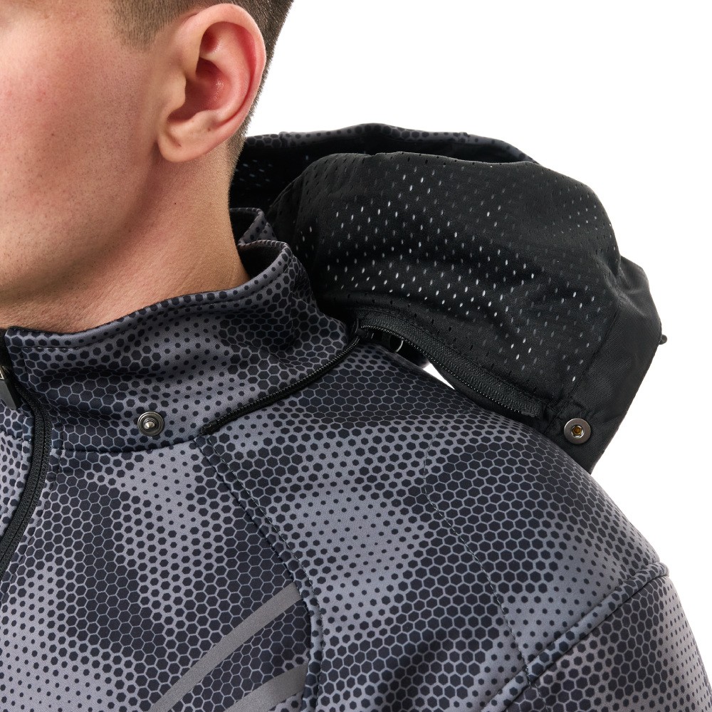 Мототолстовка DF URBAN Grey Polygon с защитой