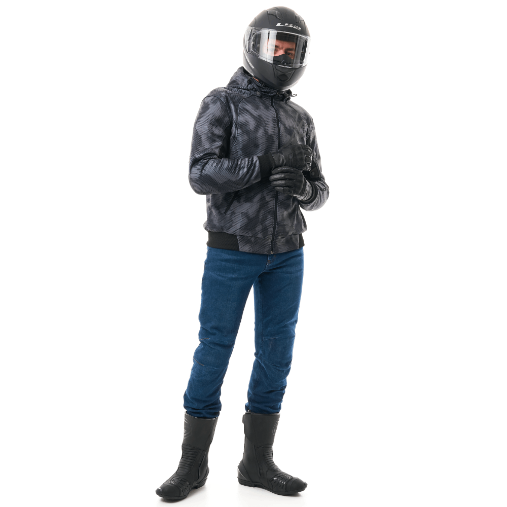 Мототолстовка DF URBAN Grey Polygon с защитой