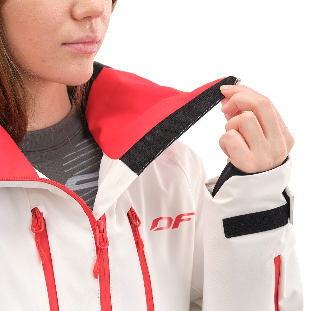 Куртка горнолыжная утепленная Gravity Premium WOMAN Gray-Red Fluo     
