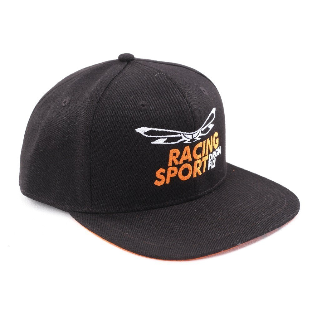 Бейсболка Modern DF Black-Orange. Racing Sport (Прямой козырек)