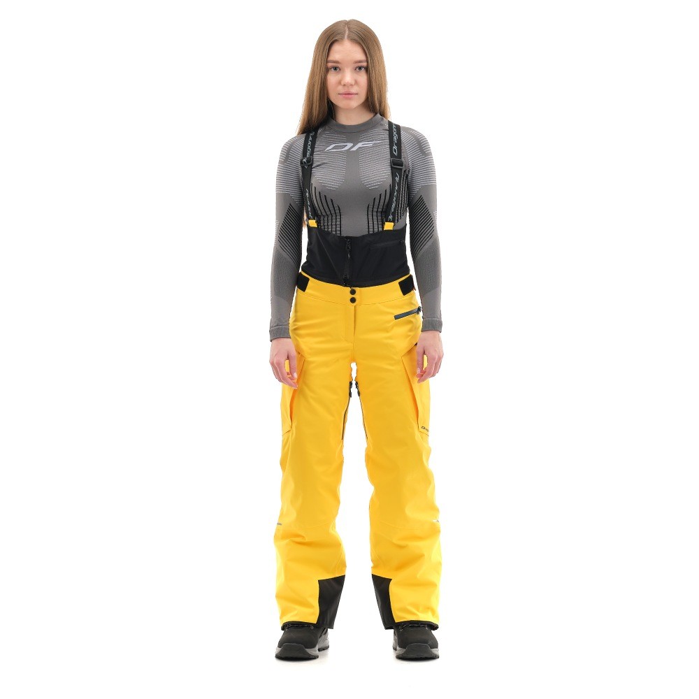 Штаны горнолыжные утепленные Gravity Premium WOMAN Yellow-Dark Ocean      