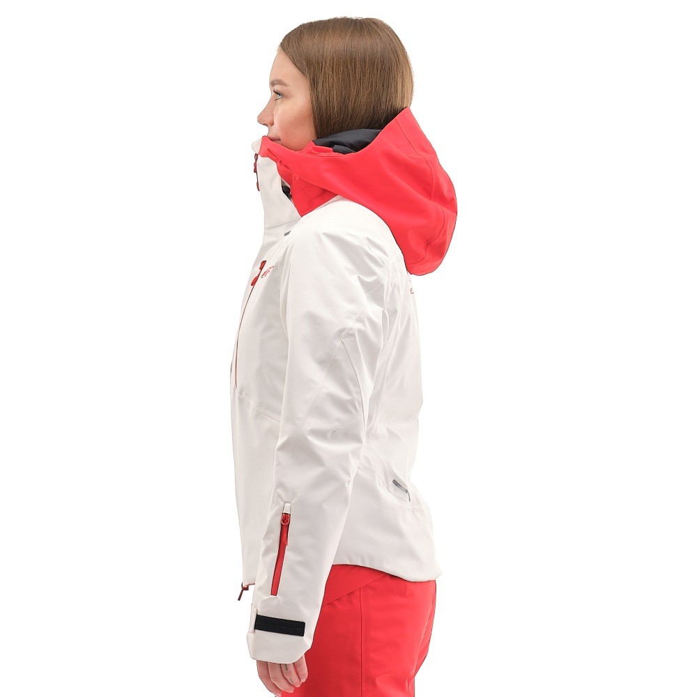 Куртка горнолыжная утепленная Gravity Premium WOMAN Gray-Red Fluo     