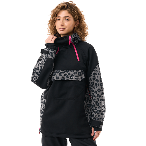 Куртка-анорак сноубордическая DF UKTUS Woman Cat Black - Grey 