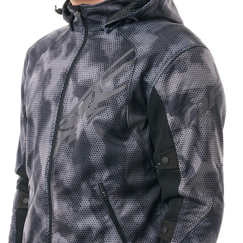 Мототолстовка DF URBAN Grey Polygon с защитой фото 8