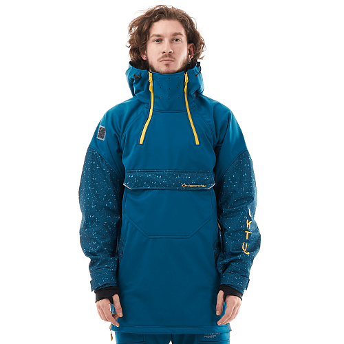 Куртка-анорак сноубордическая DF UKTUS Man Dark Ocean - Yellow                    