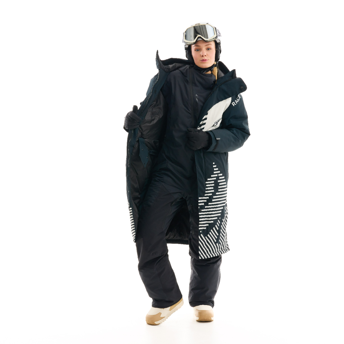 Плащ зимний RACE COAT Woman Black - White