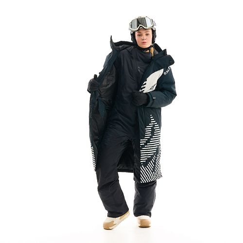 Плащ зимний RACE COAT Woman Black - White 