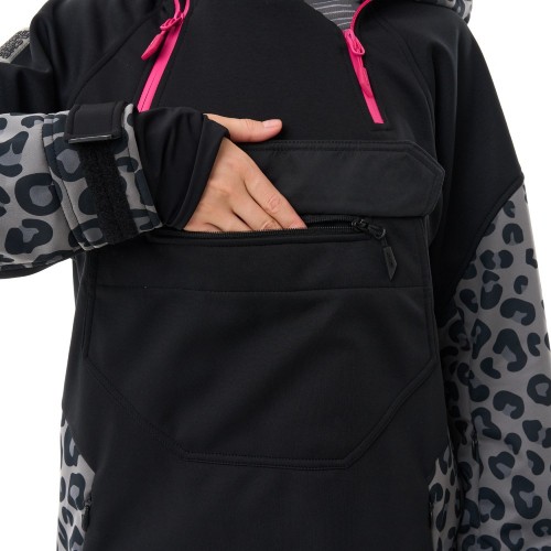 Куртка-анорак сноубордическая DF UKTUS Woman Cat Black - Grey фото 11