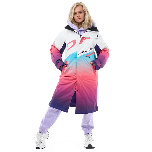 Плащ зимний RACE COAT WINTER SUNSET Woman Coral - Blue 