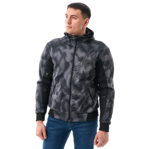 Мототолстовка DF URBAN Grey Polygon с защитой