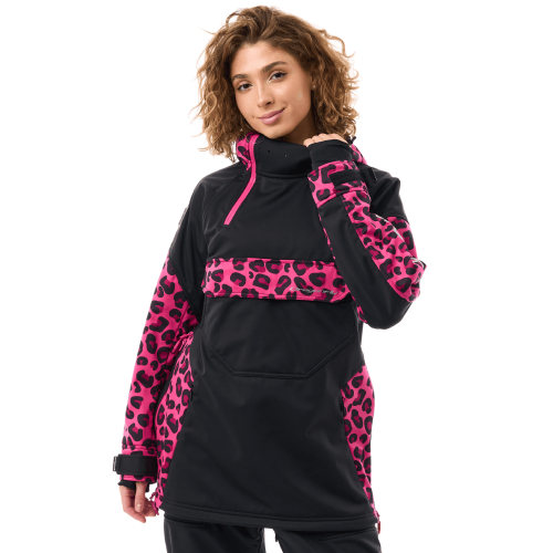 Куртка-анорак сноубордическая DF UKTUS Woman Cat Black - Pink фото 2