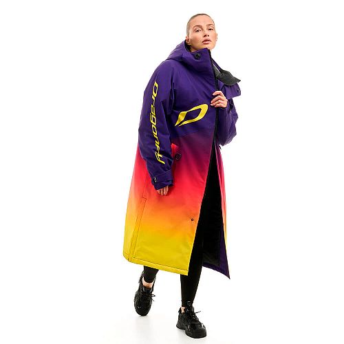 Плащ зимний RACE COAT WINTER SUNSET Woman Violet - Yellow 