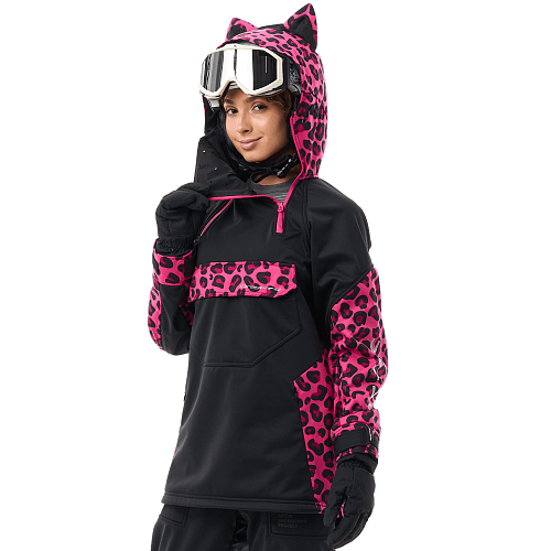 Куртка-анорак сноубордическая DF UKTUS Woman Cat Black - Pink 