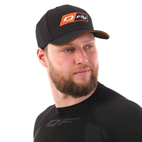 Бейсболка Classic DF Black-Orange D-fly (Изогнутый козырек) 