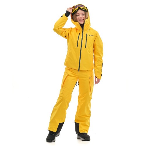 Куртка горнолыжная утепленная Gravity Premium WOMAN Yellow-Dark Ocean           