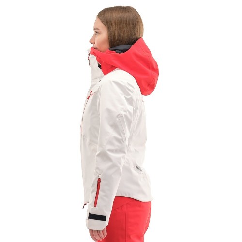 Куртка горнолыжная утепленная Gravity Premium WOMAN Gray-Red Fluo      фото 2