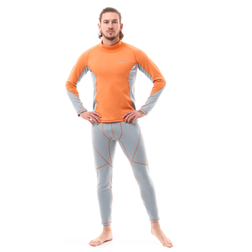 Термокофта зимняя с высоким воротом Man Orange - Grey фото 8