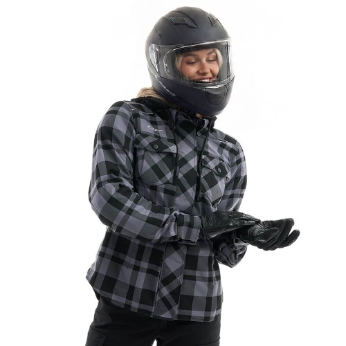 Моторубашка STREETFIGHTER Woman Grey с защитой фото 14