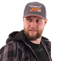 Бейсболка Classic DF Grey-Orange. Racing Sport (Изогнутый козырек) 
