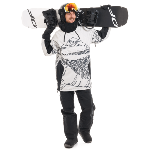 Куртка-анорак сноубордическая DF UKTUS Man Black - White фото 18