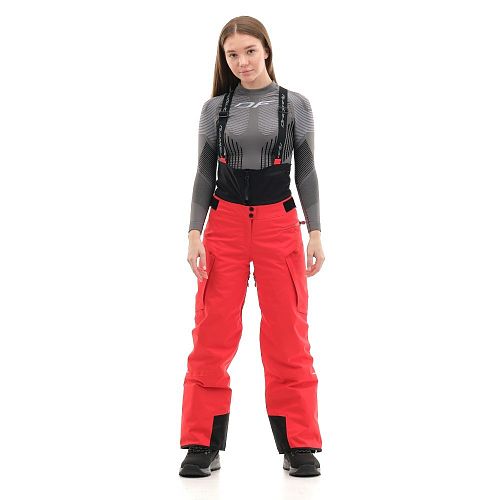 Штаны горнолыжные утепленные Gravity Premium WOMAN Red Fluo                           
