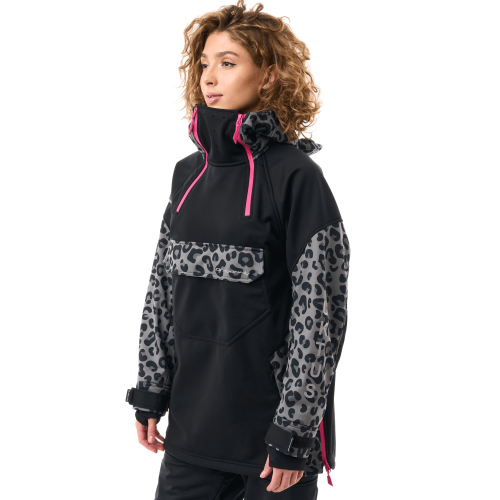 Куртка-анорак сноубордическая DF UKTUS Woman Cat Black - Grey фото 3