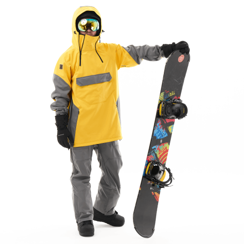 Куртка-анорак сноубордическая DF UKTUS Man Yellow - Grey фото 18